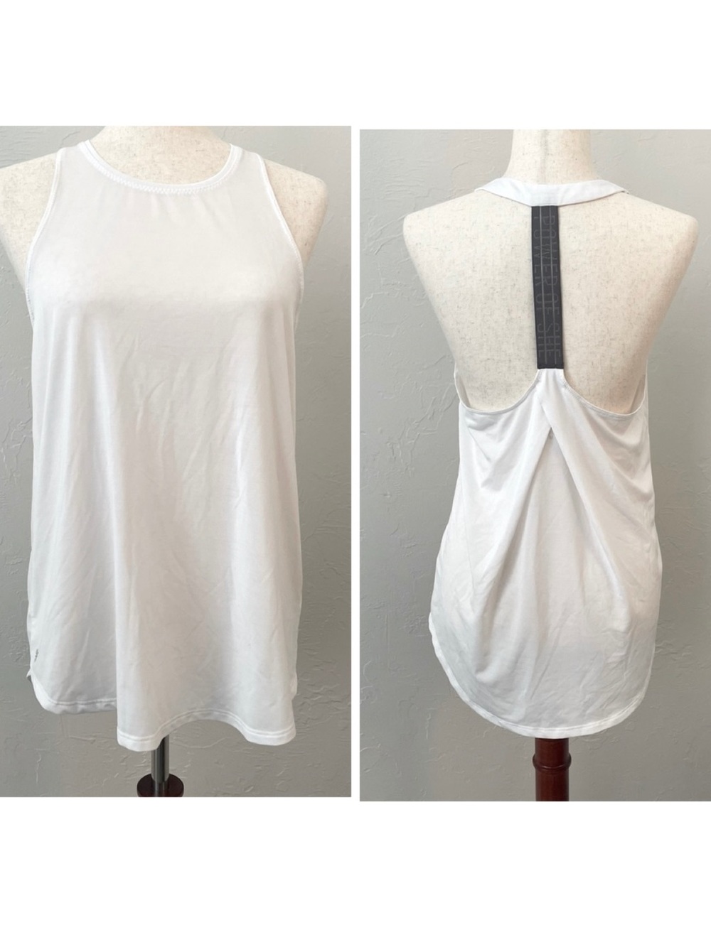 Athleta White Relaxed Sleeveless Tank Top Medium M Gym Exercise Summer Athletic
